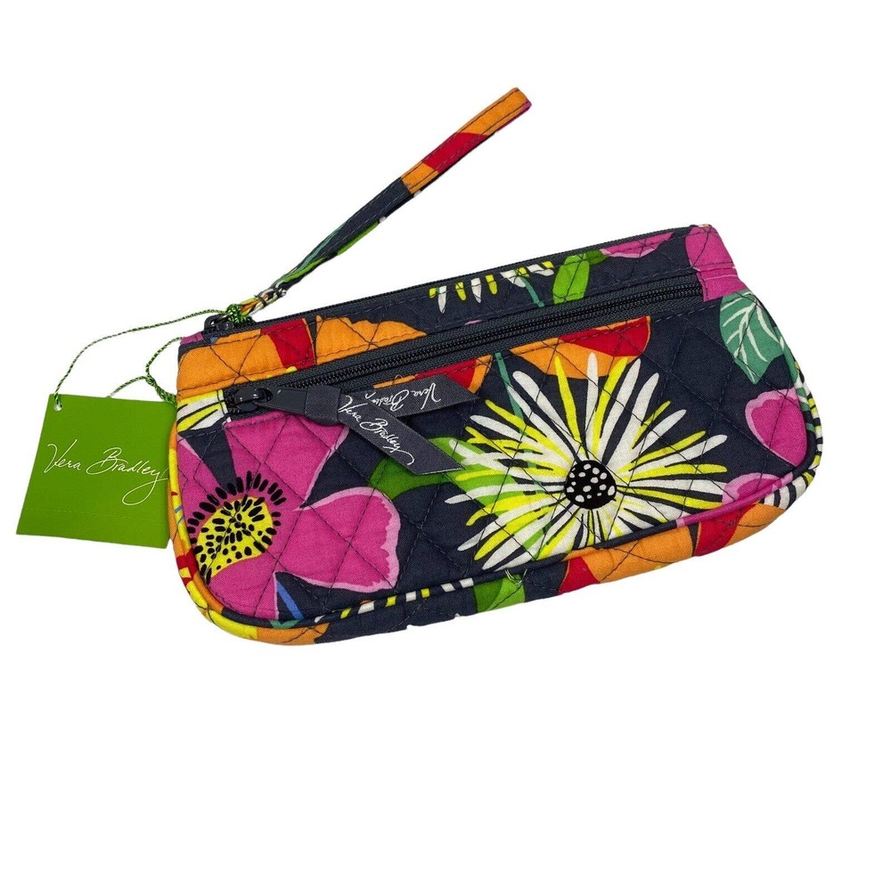 Vera Bradley Jazzy Blooms Wristlet Wallet NWT Floral Quilted Zipper Multi